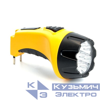 Фонарь аккумуляторный 4 LED DC (свинцово-кислотная батарея) желт. TH2293 FERON 12651