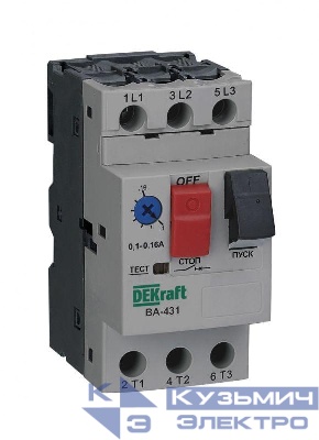 Выключатель автоматический для защиты двигателя 3п 13.0-18.0А 15кА ВА-431 DEKraft 21231DEK