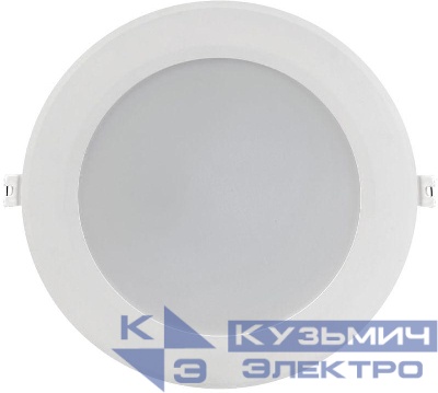 Светильник светодиодный ДВО 1716 18Вт 4000К IP40 даунлайт встраив. круг бел. IEK LDVO0-1716-18-4000-K01