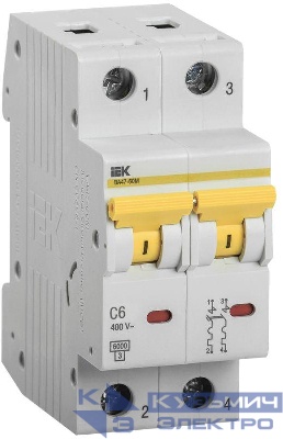 Выключатель автоматический модульный 2п C 6А 6кА ВА47-60M KARAT IEK MVA31-2-006-C