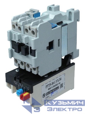Пускатель электромагнитный ПМ12-010200 УХЛ4 В 10А 110В/50Гц 1НО IP00 нереверсивный с реле РТТ5-10-1 7.0-10.0А Электротехник ET007020