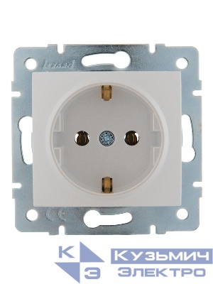 Розетка 1-м СП Karina с заземл. термопласт механизм жемчуж./бел. перламутр. LEZARD 707-3088-122B