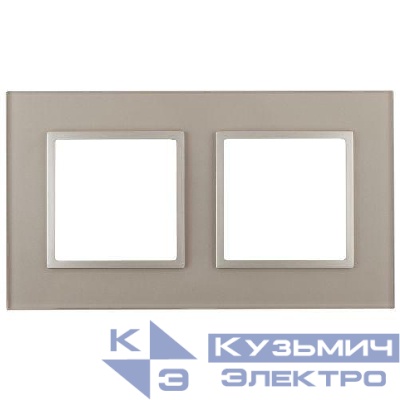 Рамка 2-м 14-5102-04 стекло Elegance шампань+шампань ЭРА Б0034491