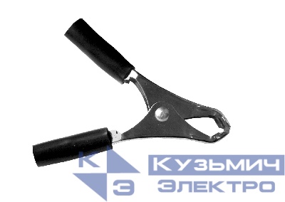 Зажим "крокодил", 10A, черный, L=53±5мм, NETKO Optima