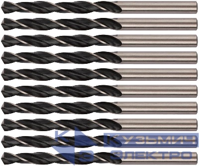 Сверло по металлу HSS черненые 6.0х93мм (уп.10шт) FIT 33560
