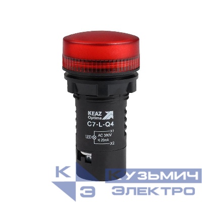 Лампа светодиодная OptiSignal Compact D22 С7-L-Q4 красн. 380В AC XB7EV04QP КЭАЗ 362165