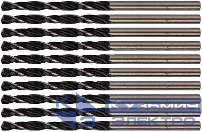 Сверло по металлу HSS черненые 3.2х63мм (уп.10шт) FIT 33532