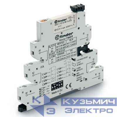 Модуль интерфейсный электромеханич. реле с таймером MasterTimer (мультифункц.: AI DI GI SW BE CE DE EE) 1CO 6А AgNi 24В AC/DC IP20 винт. клеммы FINDER 398100240060