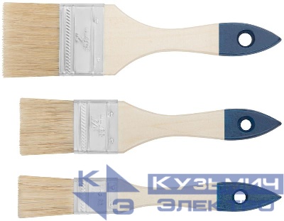 Кисть флейцевая синяя ручка набор 3шт(1дюйм 1.5дюйм 2дюйм) FIT 01501