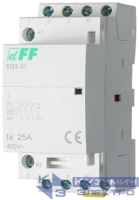 Контактор ST25-31 (3NO+1NC 4Вт 2 модуля монтаж на DIN-рейке 230В AC 25А IP20) F&F EA13.001.008