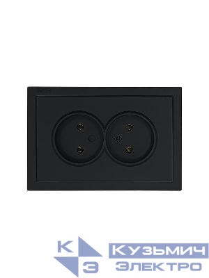 Розетка 2-мест. с/з СП ZIMA IP20 16А ПБТ безвинт. зажим черн. бархат LEZARD 704-4200-127BQC