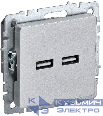 Розетка BRITE USB A+A 3.1А РЮ10-1-БрА механизм алюм. IEK BR-U21-D31-K47