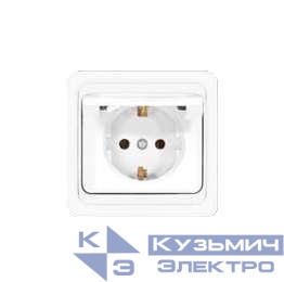 Розетка 1-м СП Валери 16А IP20 с заземл. с крышкой бел. UNIVersal В0029
