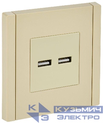 Розетка USB A+A 3.1А FORTE&PIANO FP449 ваниль IEK FP-U21-D31-K10
