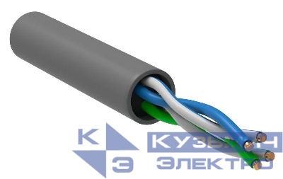 Кабель витая пара U/UTP кат.5E 2PR 24 AWG PVC 1м сер. РФ (уп.100м) GENERICA BC1-C5E02-111-100-R-G