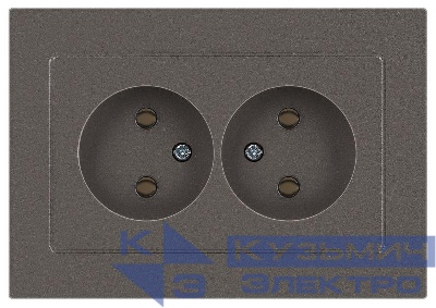 Розетка 2-м СП Accent 6-204-09 16А IP20 250В 2P AL/CU титан Intro Б0063433