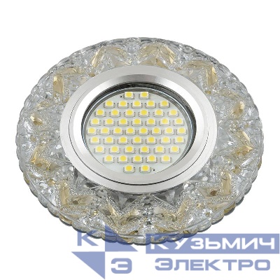 Светильник DLS-L146 GU5.3 GLASSY/GOLD GU5.3 встраив. доп. светодиод. подсветка 3Вт без лампы стекло Fametto UL-00003894