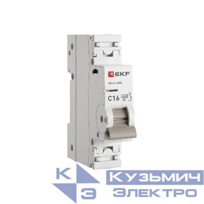 Выключатель автоматический модульный 1п C 16А 4.5кА ВА 47-63N PROxima EKF M634116C