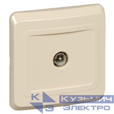 Розетка телевизионная оконечная TV 1-м СП Этюд крем. SE TVC-002K