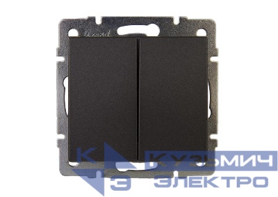 Выключатель 2-кл. Rain механизм матов. черн. графит LEZARD 703-4188-101