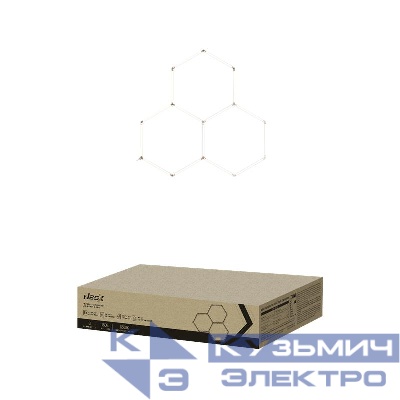 Светильник светодиодный ДБО-HEXAGON 3С-15065 150Вт 6500К 230В 1617х1611мм 3 соты 0.5м шнур с вилкой NEOX 4690612066615
