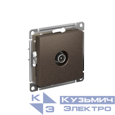 Розетка телевизионная проходная TV AtlasDesign 4дБ механизм мокко SE ATN000692