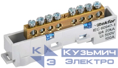 Шина нулевая N неизол. на универс. держ. 6х9-8-С TEKFOR IEK TF-NN10-08-DL-K07