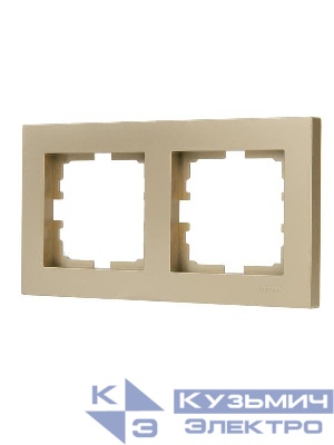 Рамка 2-м VESNA горизонт. без вставки зол. LEZARD 742-3600-147