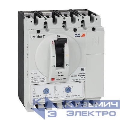 Выключатель автоматический 4п 63А OptiMat T125L TM КЭАЗ 355748