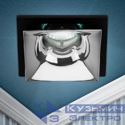 Светильник декоративный KL102 BK/CH MR16 GU5.3 встраив. черн. хром ЭРА Б0056356
