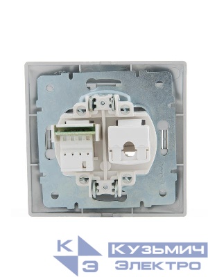 Розетка компьютерная + телефонная 2-м СП Mira RJ45 + RJ11 сер. метал. LEZARD 701-1010-143