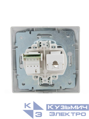 Розетка компьютерная + телефонная 2-м СП Mira RJ45 + RJ11 сер. метал. LEZARD 701-1010-143