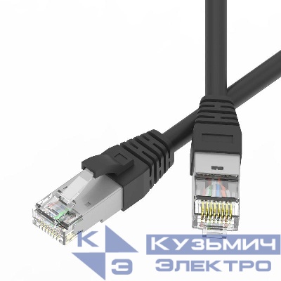 Патч-корд экранированный SLIM CAT6A S/FTP 4х2 28 AWG LSZH 3м черн. DKC RN6ASF4530BK-28