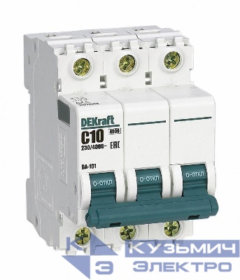 Выключатель автоматический модульный 3п C 10А 4.5кА ВА-101 DEKraft 11077DEK