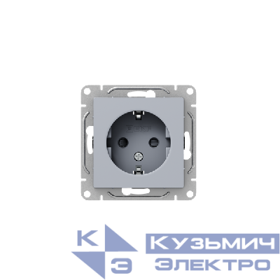 Розетка СП Эпика 16А с заземл. защ. шторки механизм алюм. EKF UP1-SOA-111