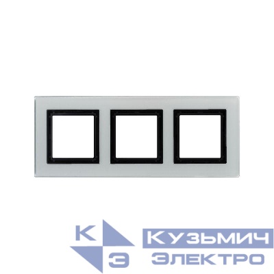 Рамка 3-м 6мод. Avanti натуральн. стекло свет. сер. DKC 4404826