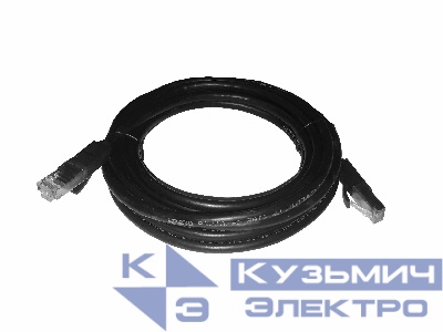 !Патч-корд NETKO FTP наружный, 24AWG кат.5Е, с заливными колпачками, 5м, черный