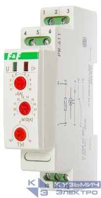 Реле тока РR-611-02 (исп.2 (100-190А); с задержкой отключения; монтаж на DIN-рейке 35мм 230В 10А 1P IP20) F&F EA03.004.004