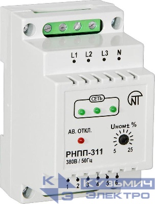 Реле контроля фаз РНПП-311 контроль напряжения перекоса и последовательности фаз Реле и Автоматика A8291-80108615