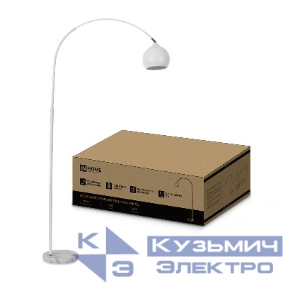 Светильник ТНО 05Б 60Вт E27 230В торшер напольн. под лампу на основании бел. IN HOME 4690612049205