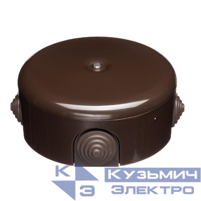 Коробка распределительная d78мм ЛИЗЕТТА (в компл. 4 кабельных ввода) ABS-пластик корич. Bironi B1-521-22-K