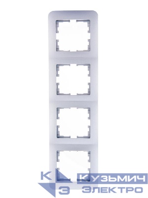 Рамка 4-м Karina Life вертикал. матов. серебр. LEZARD 708-4300-154