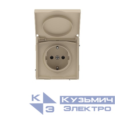 Розетка силовая KANT IP44 2P+E защ. шторки с крышкой ванильн. марципан DKC 7015013