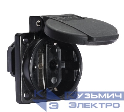 Розетка встраиваемая Schuko 16А 3п 250В IP54 черн. Bals 71097
