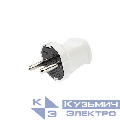 Вилка прямая 6А без заземл. бел. Rexant 11-8933