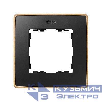 Рамка 1-м Simon82 Detail дерево/графит (100% Бук) Simon 8201610-271