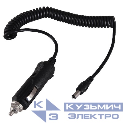 Автозарядка с индикатором (разъем 2.1х5.5) (АЗУ) шнур спираль 1.5м Rexant 16-0233