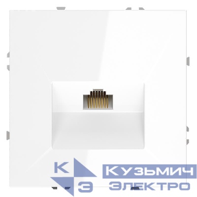 Розетка компьютерная 1-м СП S70 RJ45 кат.6 механизм бел. глянцевый Voltum VLS060101