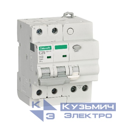 Устройство защиты от дугового пробоя 2п 25А УЗДП-103 6кА DEKraft 19091DEK
