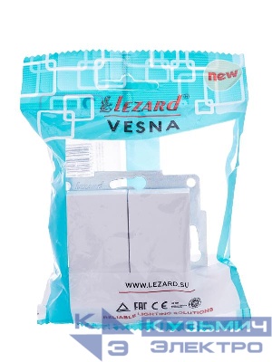 Выключатель 2-кл. СП Vesna механизм бел. LEZARD 742-0288-101